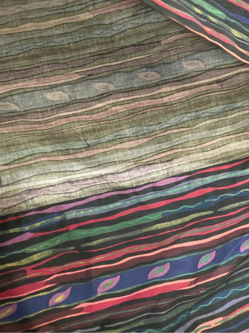 2 ViTG 90s Grandmillennial King Mix Print Jewel Tone Ruffle Trim Pillow Shams